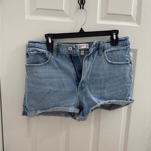 Abercrombie & Fitch Light Blue Denim Roll-Hem Shorts